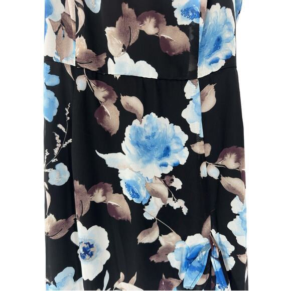 NWT Lulus Artwin Black Floral Print Ruffled High-Low Maxi Dress Size Medium - Picture 7 of 13